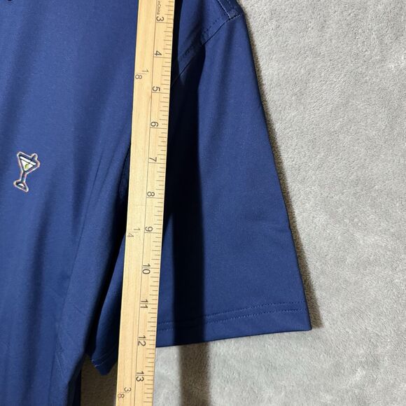 Robert Graham Martini Polo Shirt Medium Men Navy Blue Short Sleeve Golf Stretch - Picture 7 of 10